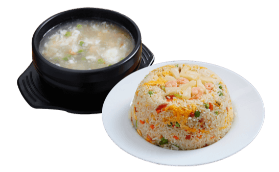 Fried Rice Souffle with Sauce
